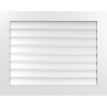 Ekena Millwork Vertical Surface Mount PVC Gable Vent: Functional, w/ 3-1/2"W x 1"P Standard Frame, 38"W x 30"H GVPVE38X3001SF